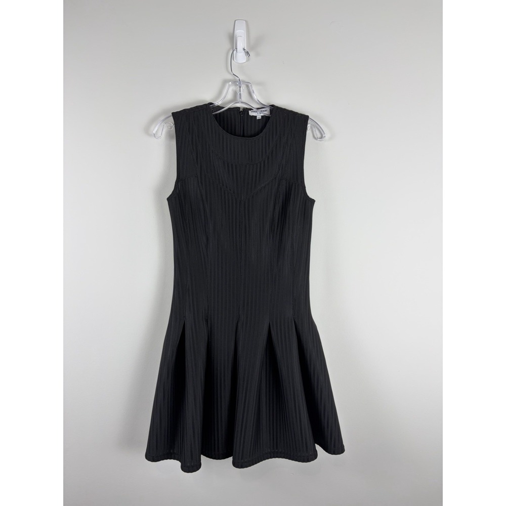 Opening Ceremony Womens Ribbed Neoprene Fit And Flare Dress Black Size S